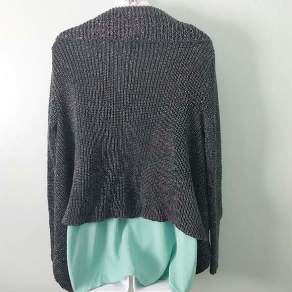 2/$22 Newport News Metallic Waterfall Cardigan - Picture 3 of 5